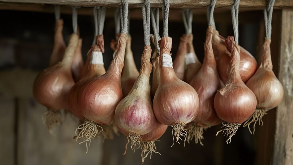 Hang Onions in Pantyhose