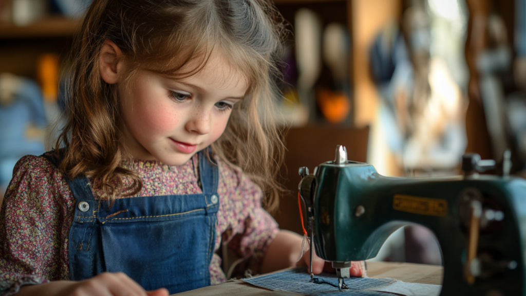 children sewing