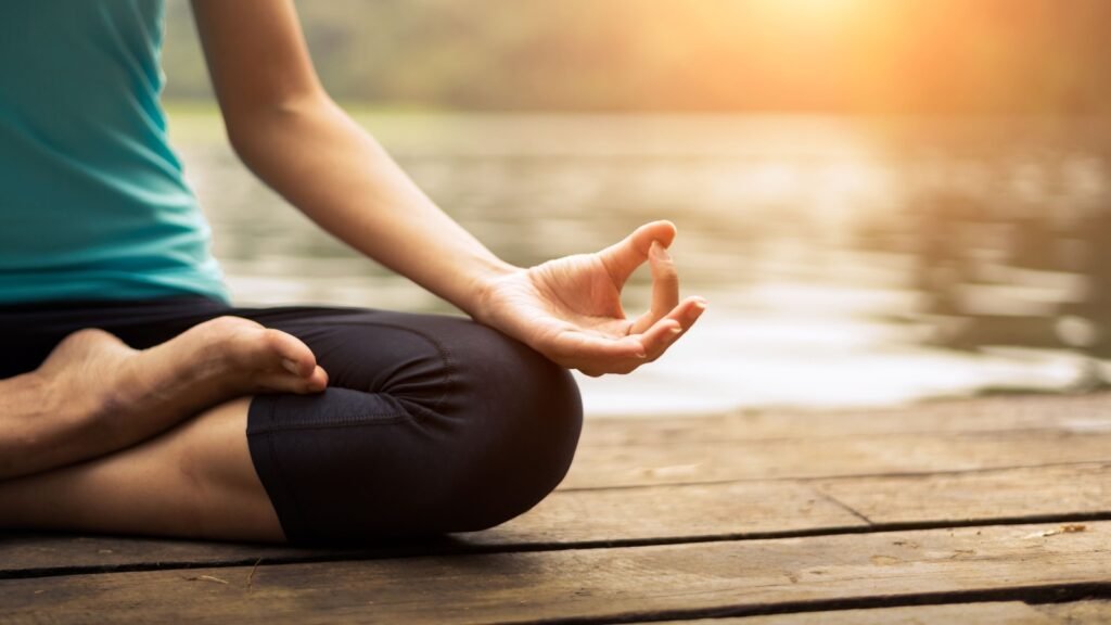 A person meditating