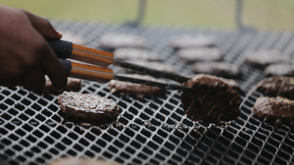 Flipping food on grill