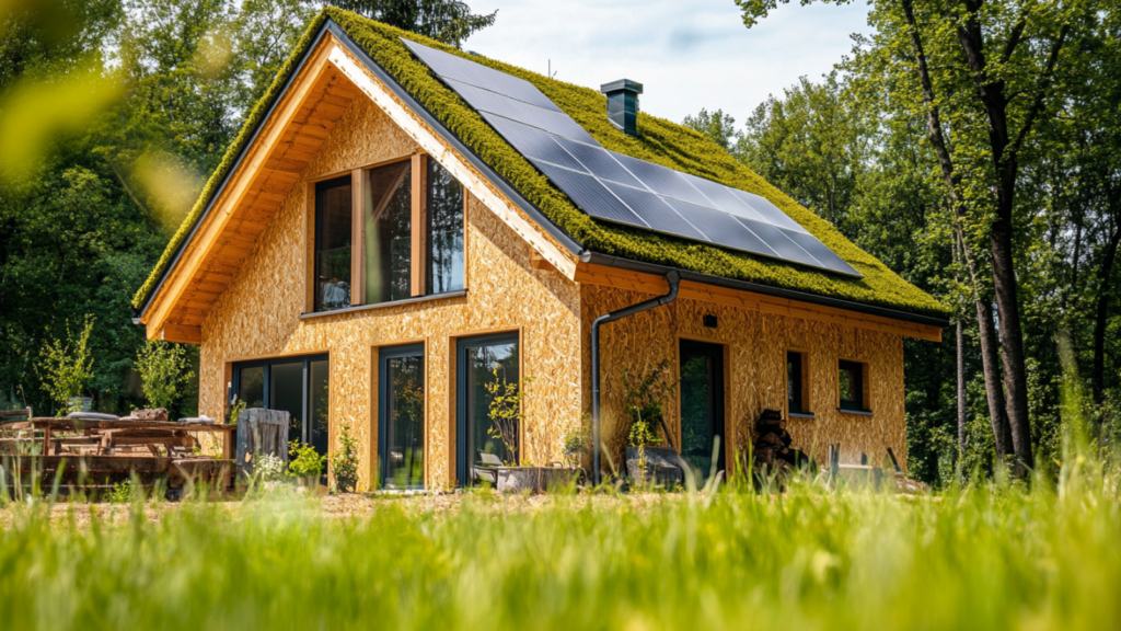 natural insulated house with solar