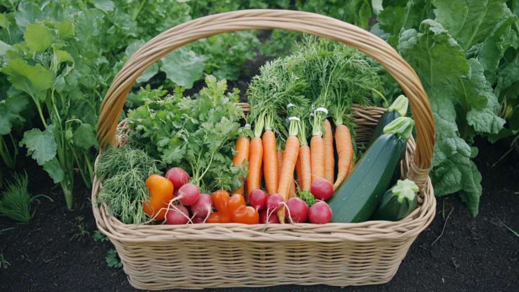 basket filled with freshly harvested crops