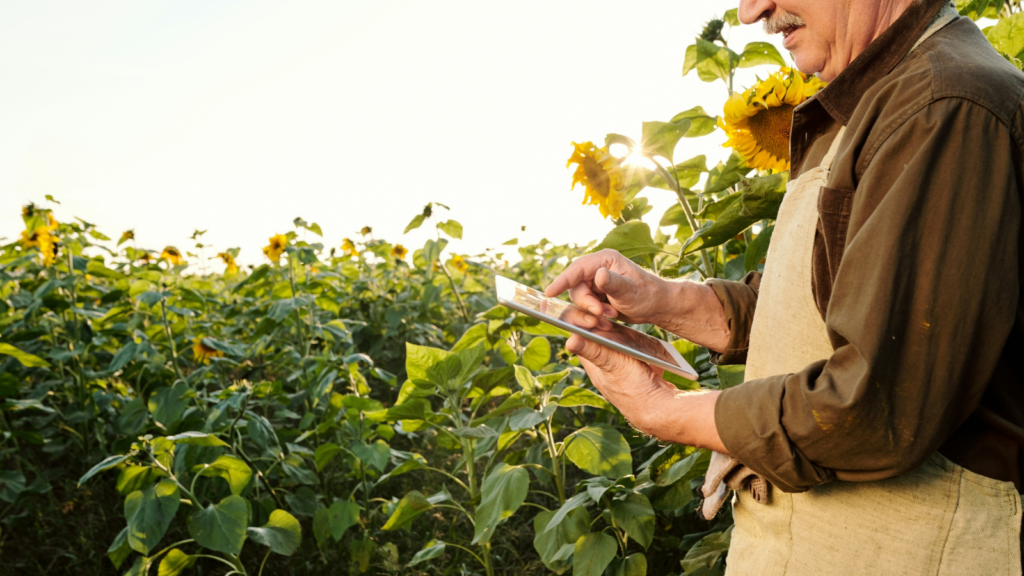 Farmer Using Phone