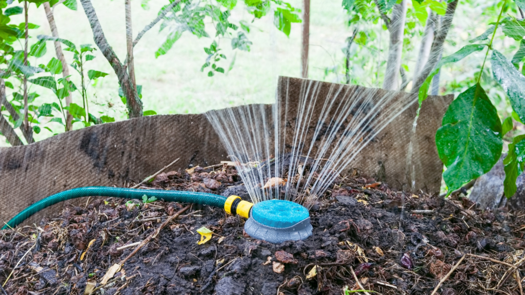 Spraying Compost