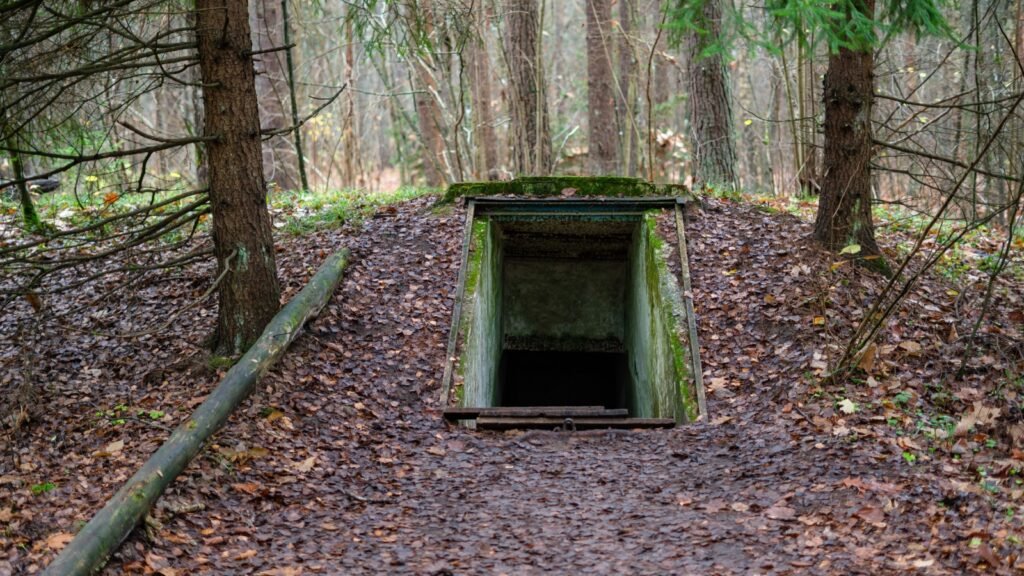 entrance to a bunker
