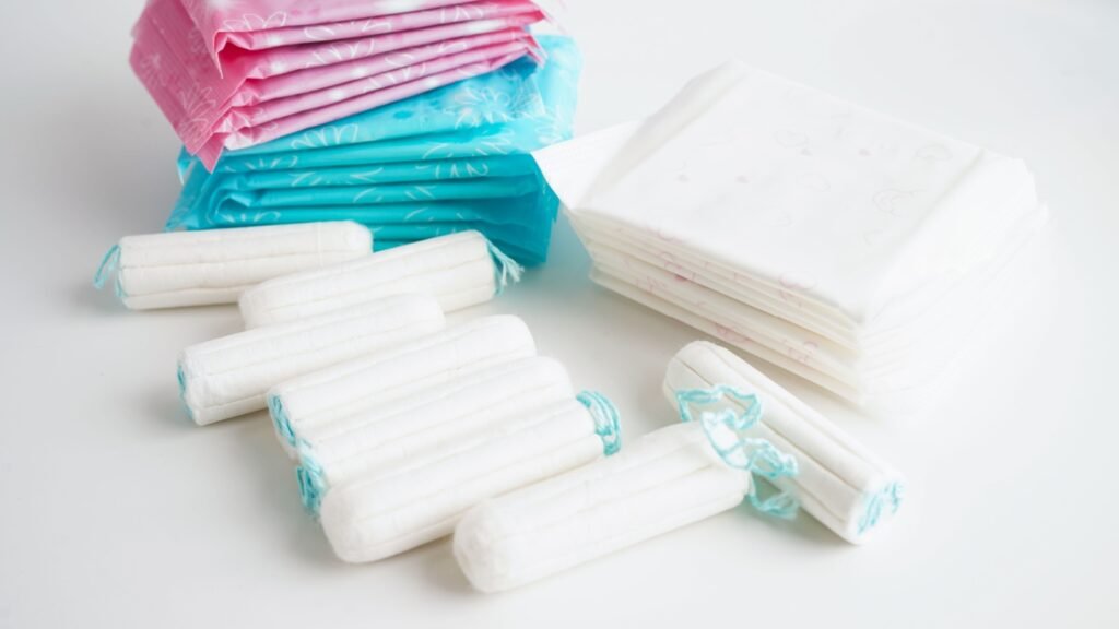 feminine pads and tampons
