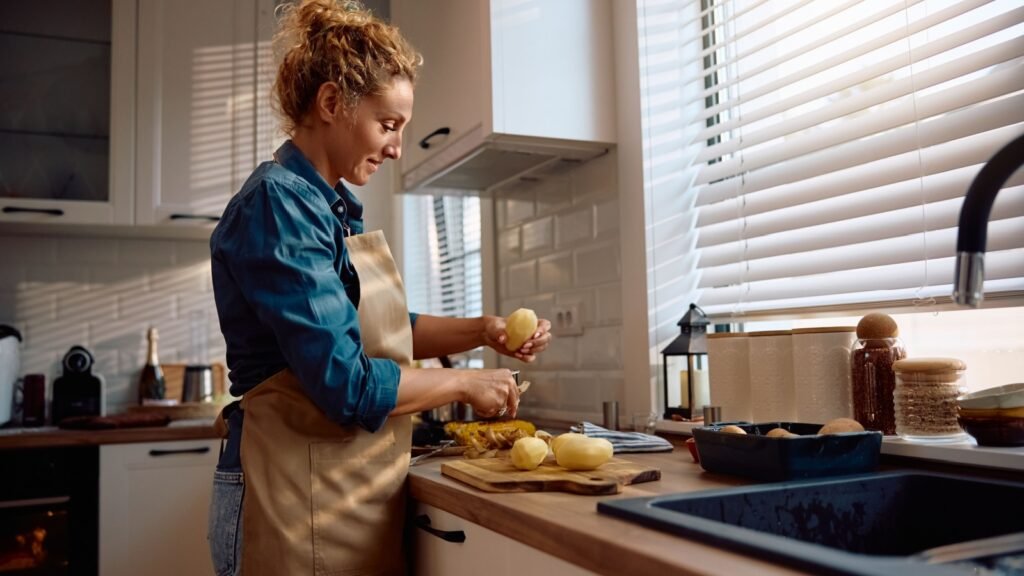 cooking potatoes