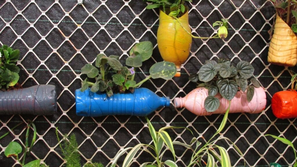 planters made of recycle plastic bottles
