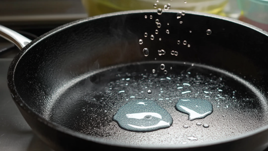 preheated cast iron pan
