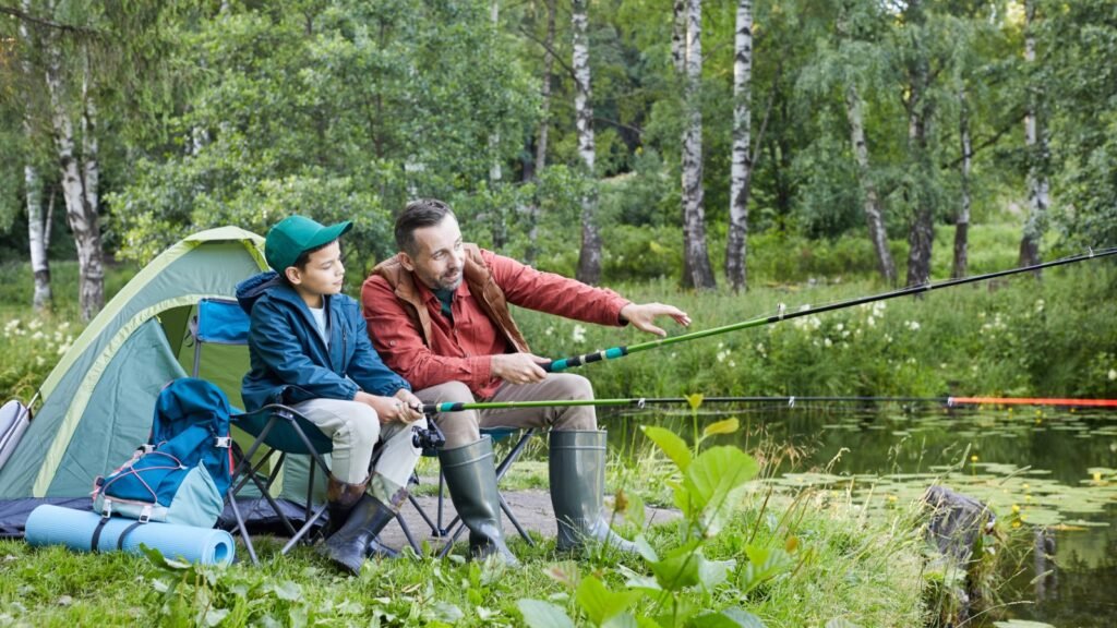 Father and son fishing