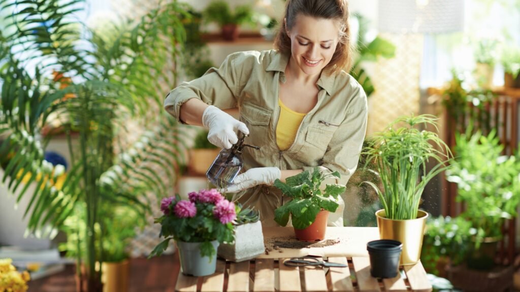 Woman Gardener pest control.