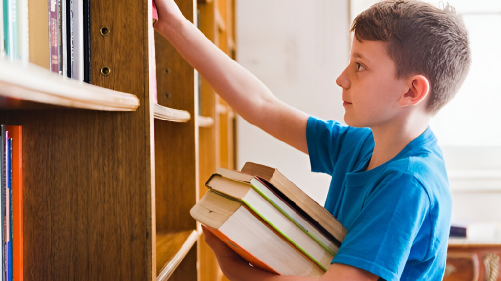 A Kid Picking Books