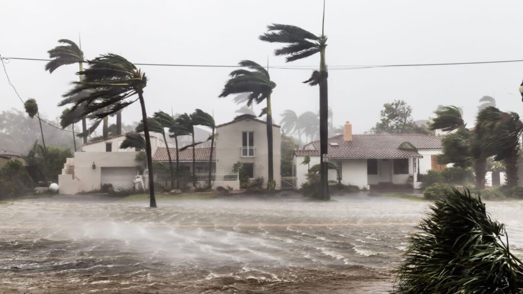 heavy rain and strong wind