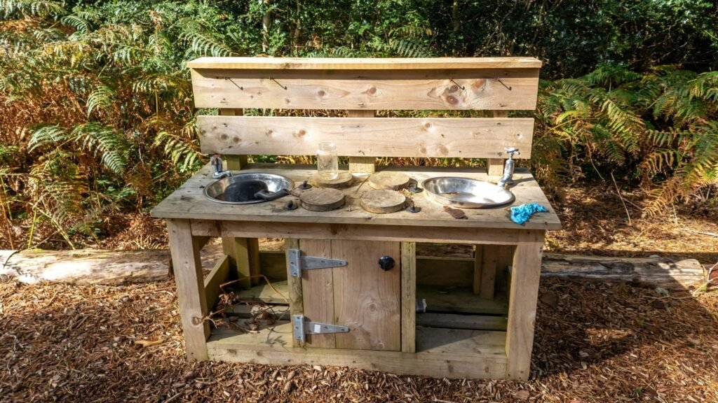 DIY outdoor children mud kitchen