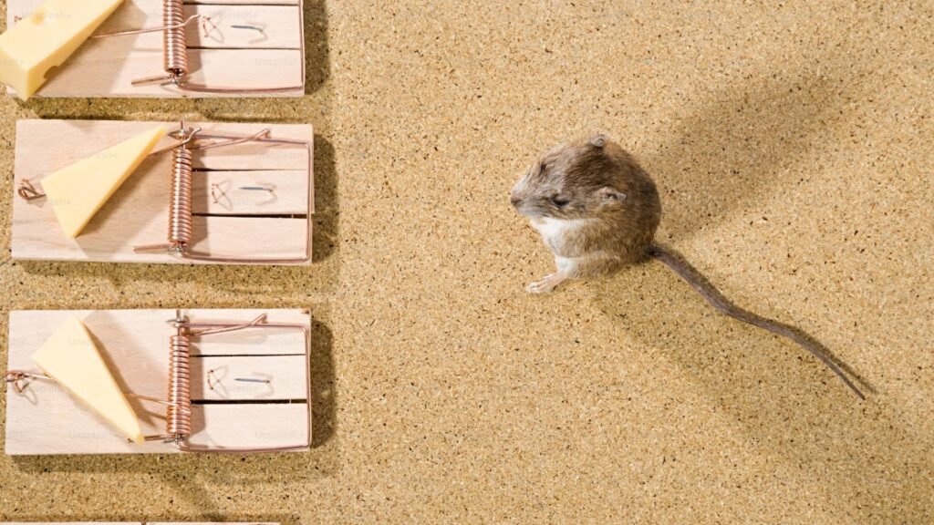 rat close to mouse trap