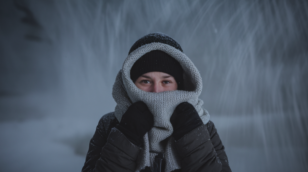 A person with a scarf