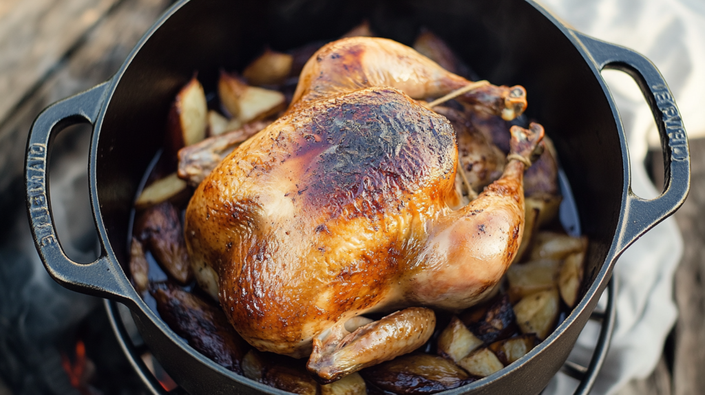 whole roast chicken in dutch oven